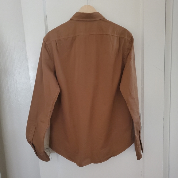 VINCE Twill Military Work Shirt, Carmel - Picture 3 of 6